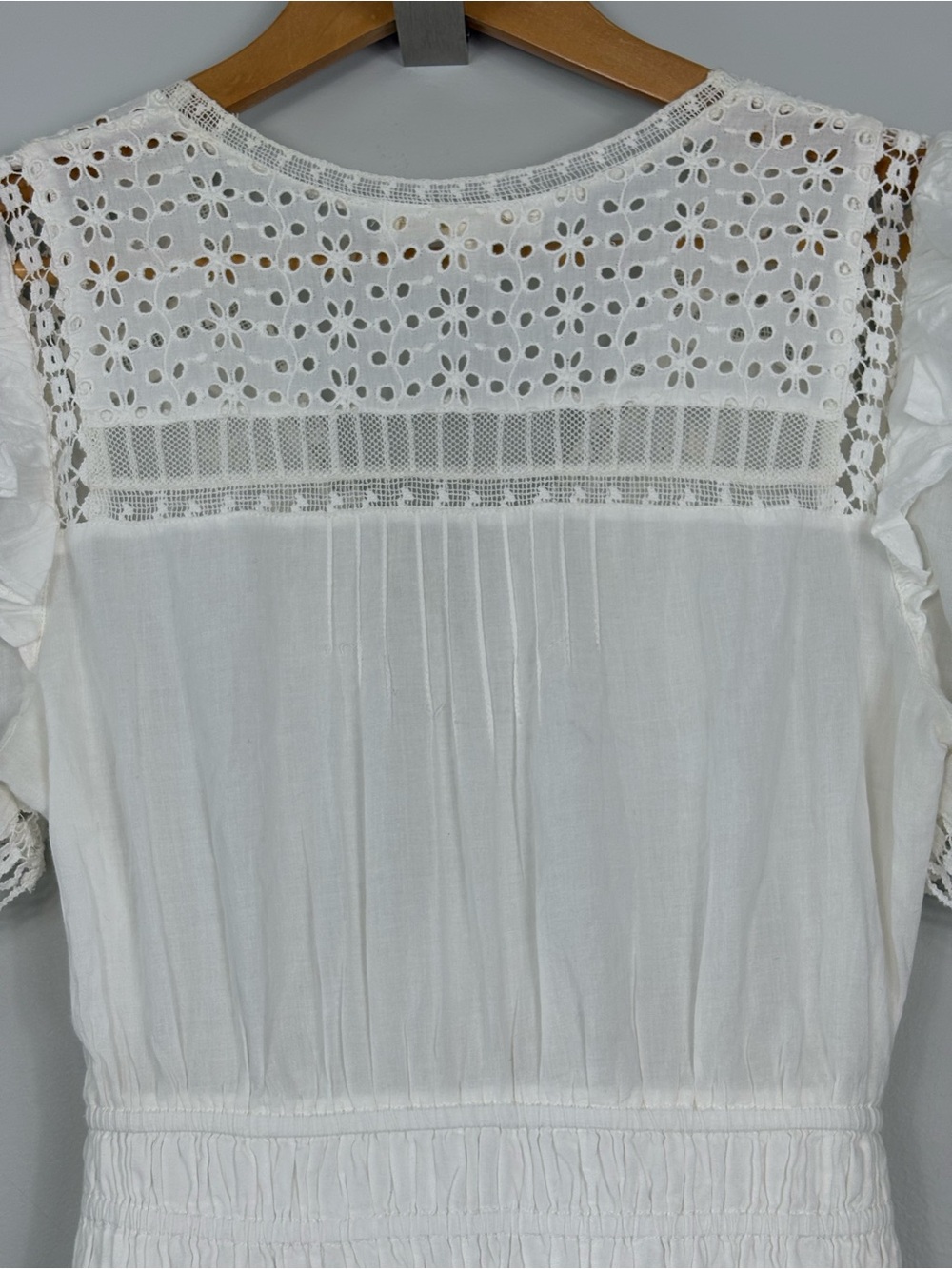 Loveshackfancy Rena Embroidered Mini Dress Antique White Size P - Picture 14 of 15